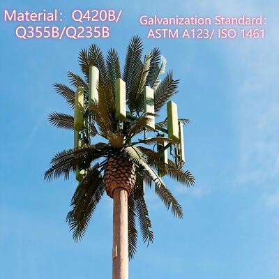 14 20 26M Ponto Cênico Árvore Biônica Camuflada Galvanizado Outdoor 5G 4G Mast de Comunicação de Microondas