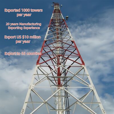 12 18 24 30M 3 pernas de aço leve angular galvanizado autoportante para exterior 5G 4G mastro de comunicação suburbana de micro-ondas