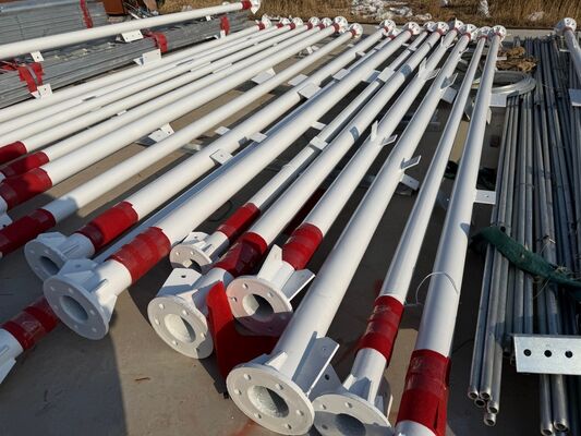 19 27 35M Mastro Tubular Galvanizado de Baixa Manutenção, Autoportante, para Exterior, 5G 4G Micro-ondas, Longa Vida Útil