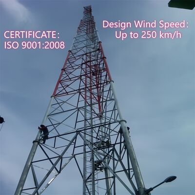 16 24 32M Manutenção mínima 3 pernas tubulares de aço galvanizado externo 5G 4G satélite torre de telecomunicações de baixo cuidado