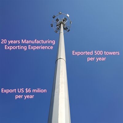 13 19 25M Design Compacto Monopole Aço Galvanizado Autoportante Exterior 5G 4G Microondas Mastro Economizador de Espaço