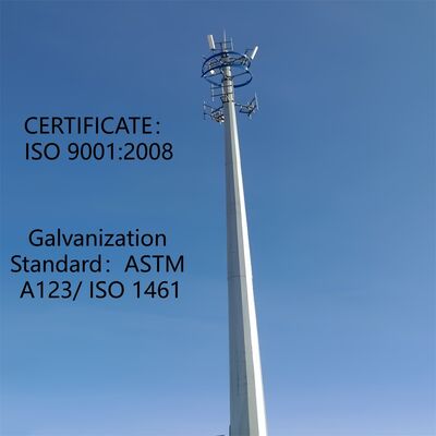 11 17 23M Espaço Eficiente Monopole Tubular Galvanizado Aço Exterior 5G 4G Wifi Torre de Comunicação Compacta