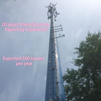 14 20 26M Tamanho Compacto Monopole Aço Galvanizado Autoportante Exterior 5G 4G Satélite Torre de Telecomunicações de Pequena Área
