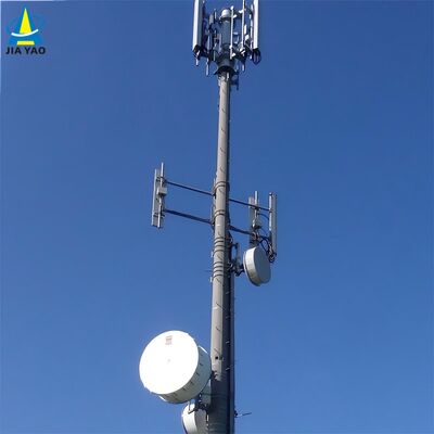 10 16 22M que economiza espaço monopolo tubular galvanizado ao ar livre 5G 4G mastro de comunicação compacto de micro-ondas
