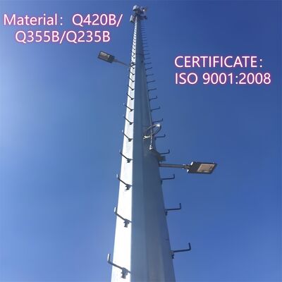 10 16 22M que economiza espaço monopolo tubular galvanizado ao ar livre 5G 4G mastro de comunicação compacto de micro-ondas