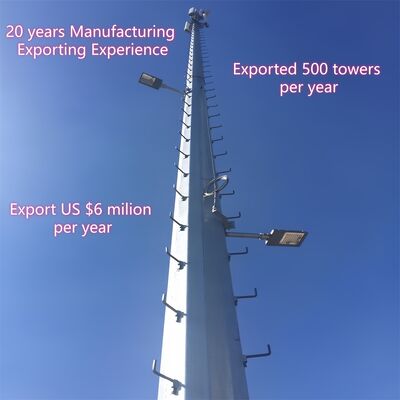 Torre de aço de comunicação monopolo 16 24 32M resistente ao vento para estação base urbana 5G