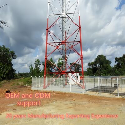 Torre robusta de aço tubular de 3 pernas adequada para micro-ondas 4G 5G e sistemas de segurança com construção em aço de alta resistência