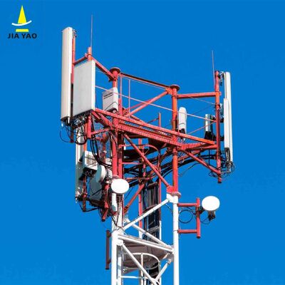 Torre de aço tubular de 3 pernas de calibre pesado com acabamento galvanizado por imersão a quente para maior resistência à corrosão em ambientes externos