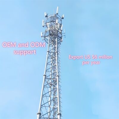 A torre de aço tubular equipada com 3 pernas autossuficiente galvanizou o mastro das telecomunicações apropriado para uma comunicação exterior da micro-ondas 5G 4G