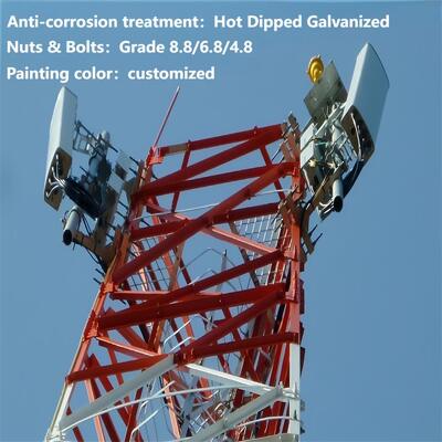 3 Leg Angular Customized Multi-Circuit Lattice Tower For Communication Transmission Telecom Dual Use