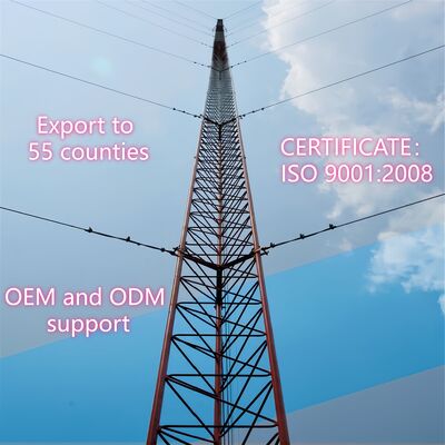 A instalação fácil modular pré-fabricada feita sob encomenda da entrega rápida da torre de aço das telecomunicações do fio Guyed