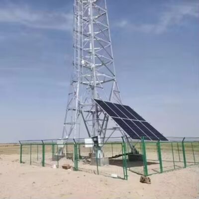 15 22 38M Torre de telecomunicações de treliça solar angular fora da rede com 4 pernas com aço galvanizado e bateria reserva para comunicação de emergência