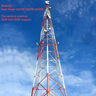 18m 42m 3 pernas tubular montanha resistente sísmica torre de telecomunicações anti-choque de 9 níveis para área de alta altitude