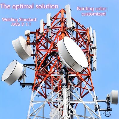 20 30 40 60 M medidor de mergulho quente galvanizado torre de aço com ângulo de 4 pernas multi antena para 5G urbano