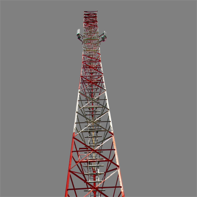 estojo compacto equipado com pernas resistente à corrosão da torre da antena de 3 ângulos de 40M para uso estreito do local