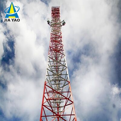 15M 35M 3 Legged Angle Lattice Telecom Tower For Broadcast Tv Signal Coverage