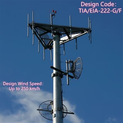 Torre de comunicação monopolo avançada de 32M que oferece resistência superior e resistência ao impacto para alcance eficiente do sinal