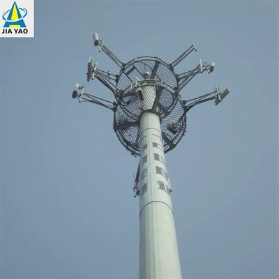 Plataforma Monopole galvanizada por imersão a quente personalizada da torre de telecomunicações para projeto de expansão de antena