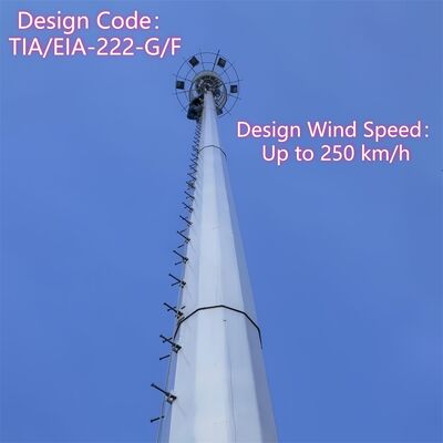 Plataforma Monopole galvanizada por imersão a quente personalizada da torre de telecomunicações para projeto de expansão de antena
