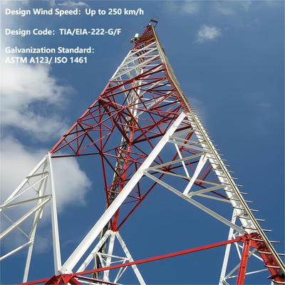 42M Weathering Steel 3 Legged Angle Steel Tower For Highway Signal Coverage