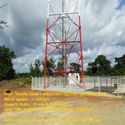 projeto lustroso revestido da torre das telecomunicações de 3 tubos do pó de 48M para o distrito financeiro