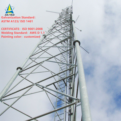 projeto lustroso revestido da torre das telecomunicações de 3 tubos do pó de 48M para o distrito financeiro