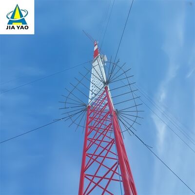 Longa distância ultra alta da torre do fio de Guyed para a cobertura montanhosa do sinal da região