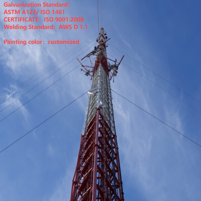 30 35M Hot Dip Galvanized Guyed Communication Tower fundação pequena para área de pastagem
