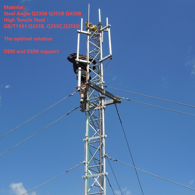 30 35M Hot Dip Galvanized Guyed Communication Tower fundação pequena para área de pastagem