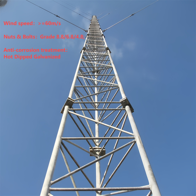 30 35M Hot Dip Galvanized Guyed Communication Tower fundação pequena para área de pastagem