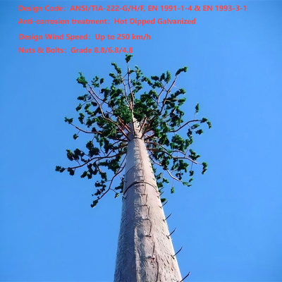 12 22 torre de comunicação biônica de aço da árvore Q355 de 30Meter para a paisagem municipal urbana