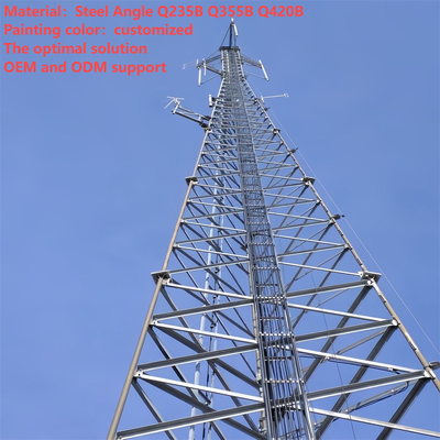 44m 54m 66m 74Meter Hot Dip Galvanizou Torre de Telecomunicações de 3 Tubos para Terminal de Ônibus Hub 5G