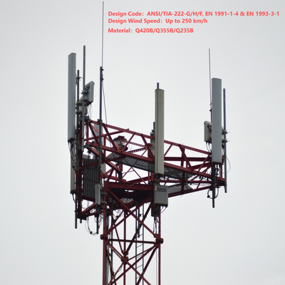torre compacta das telecomunicações do tubo da pegada 3 de 48m 60m 70m 77Meter para a rua pedestre urbana 5G