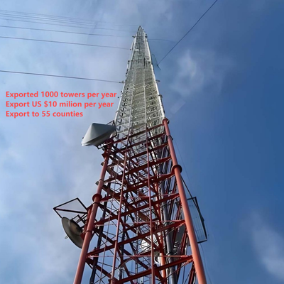 32 45 torre de antena de aço Q355 de 50M Guyed para uma comunicação da estação da guarda florestal da floresta