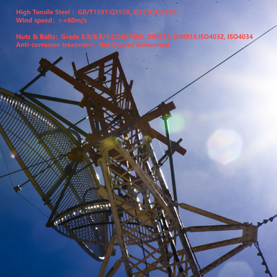 38 46 52M Wind Load Optimized Guyed Wire Tower para uso da estação de monitoramento sísmico