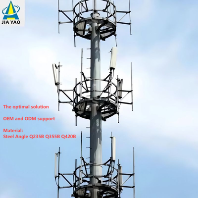 Torre monopolo galvanizada por imersão a quente de 22 metros para incubadora de empresas Park Telecom