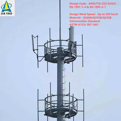 torre Monopole personalizada cor de 36 metros para o desenvolvimento do Central Park 5G da cidade