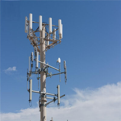 montagem Monopole de aço do telhado da torre Q355 de 20M para o desenvolvimento do prédio de escritórios 5G