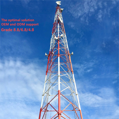 Torre de treliça de aço tubular de 3 pernas resistente para comunicação de área de mineração remota Estação base 4G 5G Q345B Mastro resistente ao vento galvanizado por imersão a quente