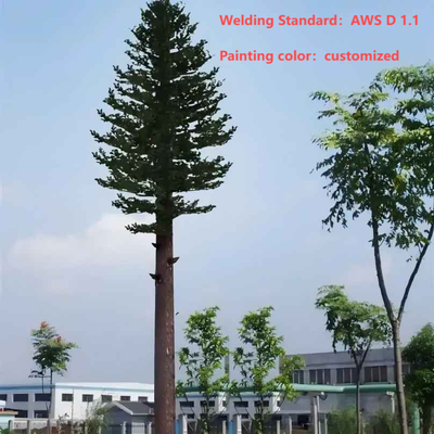 Torre biônica robusta de pinheiro com folhagem camuflada e sistema de antena oculta para área de paisagem Local de rede 5G Q345B galvanizado