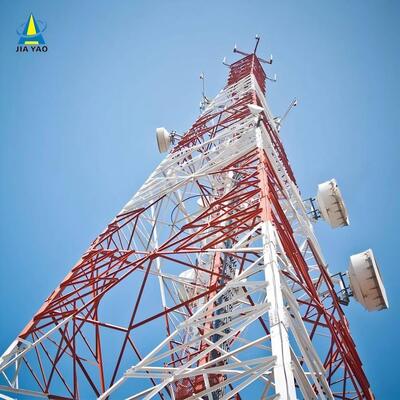 Torre de treliça de aço angular de 4 pernas para serviços pesados ​​com estrutura de suporte de carga otimizada para infraestrutura de telecomunicações rurais Padrão ANSI/TIA-222-G