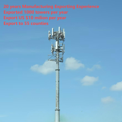 Torre Monopole de Telecomunicações de Nível Industrial de 20m-40m com Escada de Escalada Interna e Plataforma de Manutenção para Estação Base de Cidade Inteligente Urbana