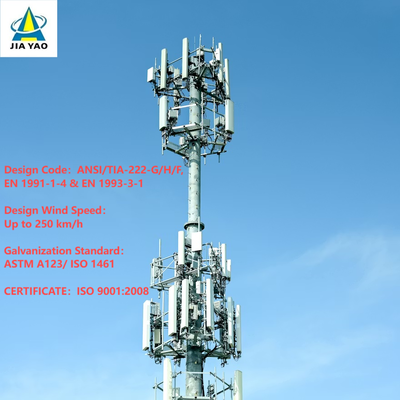 Torre Monopole de Telecomunicações de Nível Industrial de 20m-40m com Escada de Escalada Interna e Plataforma de Manutenção para Estação Base de Cidade Inteligente Urbana