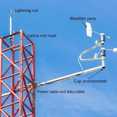 Torre de anemômetro de alta resistência com treliça de 60m-100m com montagens de sensor multinível para avaliação de recursos de parques eólicos