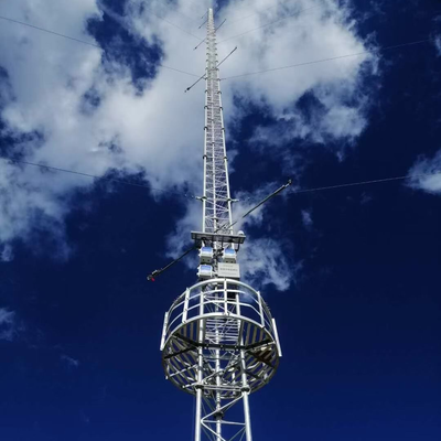 Torre de anemômetro de alta resistência com treliça de 60m-100m com montagens de sensor multinível para avaliação de recursos de parques eólicos