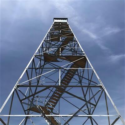Torre de Vigia de Aço Galvanizado Torre de Segurança Torre de Monitoramento Estrutura Treliçada para Prevenção de Incêndios Florestais e Suporte de Observação de Alta Altitude