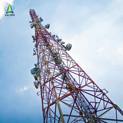 Torre de celular móvel de rádio de comunicações de aço angular de 4 pernas de transmissão de sinal para telecomunicações